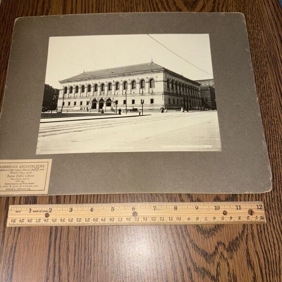 Vintage Boston Public Library Copley Square Architecture Photo: McKim Mead White - Picture 1 of 4